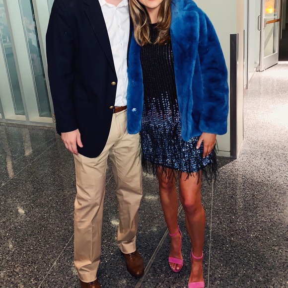 Parker Allegra Embellished Dress with Feather Hem - Picture 4 of 4